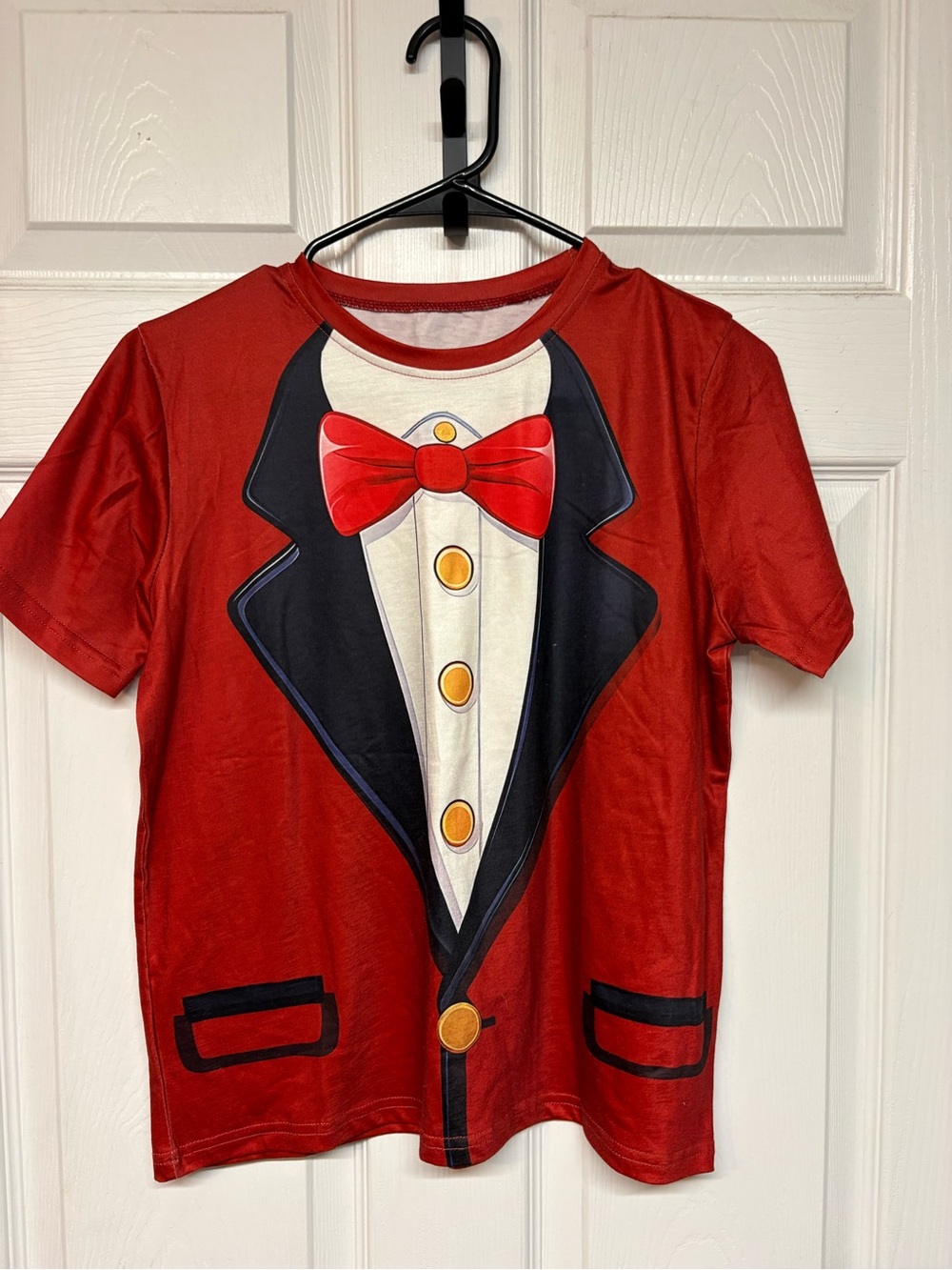 Red Tuxedo Graphic Kids Short-Sleeve Tee